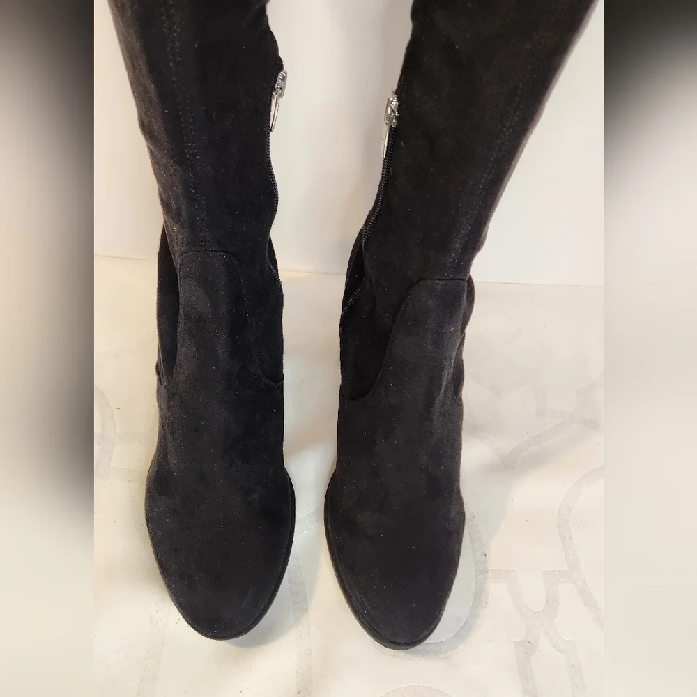 Marc Fisher Black Suede Over-the-Knee Boots Size 10